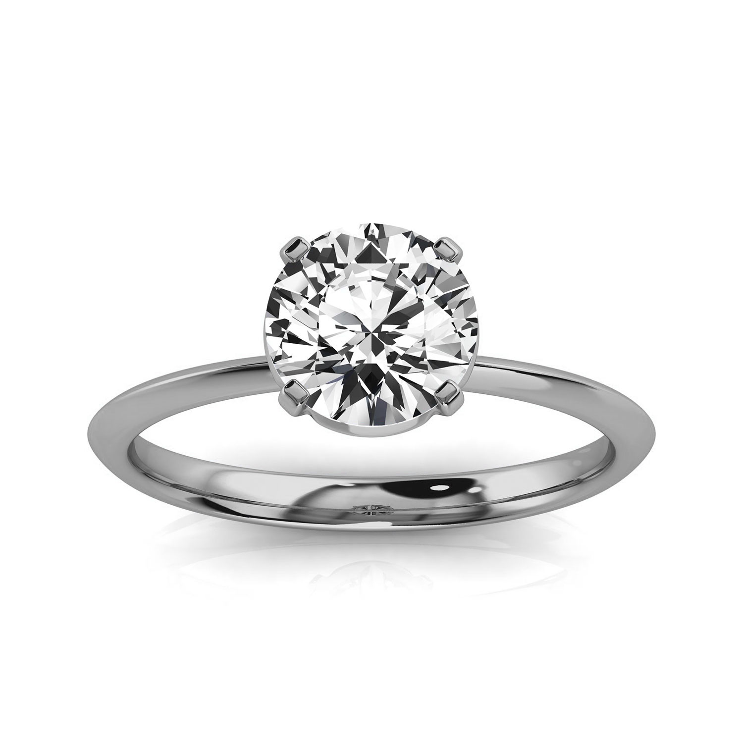 14K White Gold Lalin Solitaire Ring 